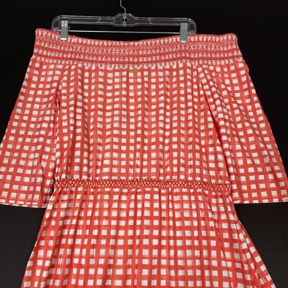 CABANA LIFE Dress Size L Nantucket Off The Shoulder Maxi ‎ UPF 50+  Sunday NEW - Picture 15 of 16